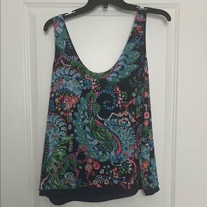 Lilly Pulitzer Multicolor Floral reversible florin tank